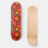 Rood kerstthema patroon persoonlijk skateboard (Voorkant)