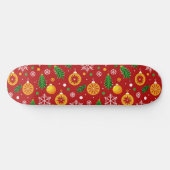 Rood kerstthema patroon persoonlijk skateboard (Horizontaal)