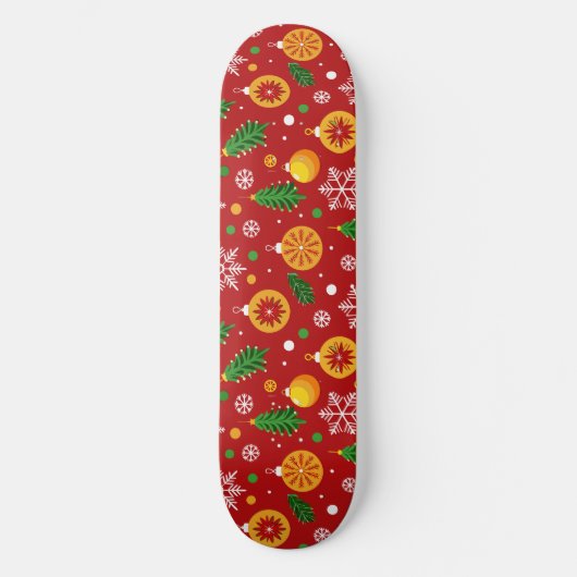 Rood kerstthema patroon persoonlijk skateboard (Voorkant)