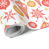 Rood kerstthemapatroon Verpakkingspapier Cadeaupapier (Rol Hoek)