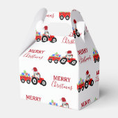 Rood kersttractor Boerderij Bedankdoosjes (Achterkant)