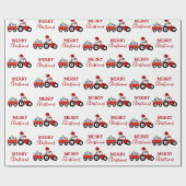 Rood kersttractor Boerderij Cadeaupapier (Vlak)