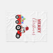 Rood kersttractor Boerderij Fleece Deken (Voorkant (Horizontaal))