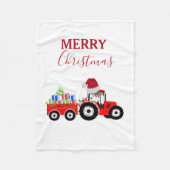 Rood kersttractor Boerderij Fleece Deken (Voorkant)