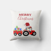 Rood kersttractor Boerderij Kussen (Achterkant)