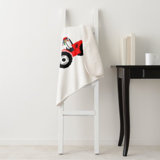 Rood kersttractor Boerderij Sherpa Deken (In situ)