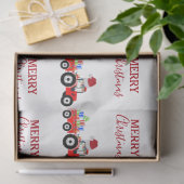 Rood kersttractor Boerderij Tissuepapier (Geschenk)