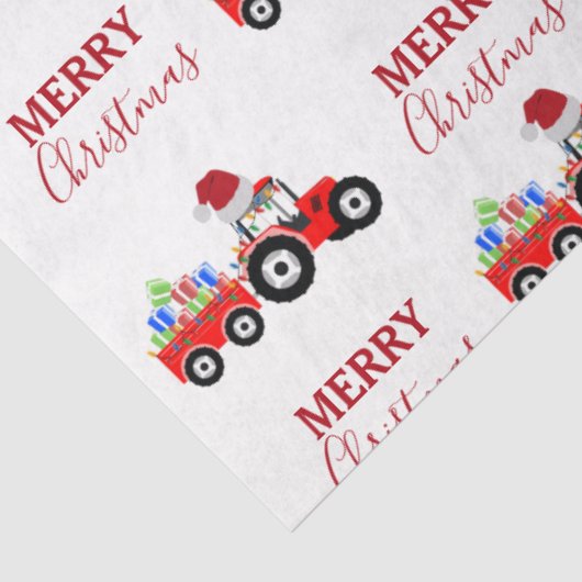 Rood kersttractor Boerderij Tissuepapier (Detail)