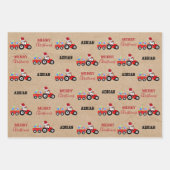 Rood kersttractor Truck Boerderij Aangepaste naam  Inpakpapier Vel (Voorkant)
