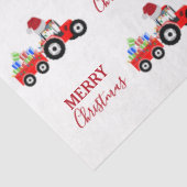 Rood kersttractor Truck Boerderij Aangepaste naam Tissuepapier (Detail)