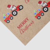 Rood kersttractor Truck Boerderij Aangepaste naam  Tissuepapier (Detail)