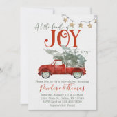 Rood kersttruck Baby shower uitnodiging (Voorkant)