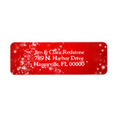 Rood kersttwinkelstaarten Retouradres Etiket (Voorkant)