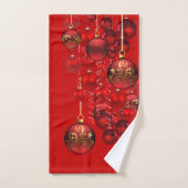 Rood kerstversiering Feestdagen Doordhanddoekset Bad Handdoek (Handdoek)