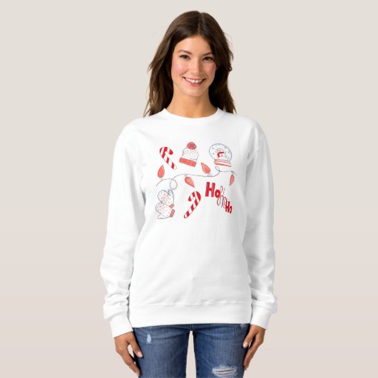 Rood kerstvioolshirt  trui (Voorkant volledig)