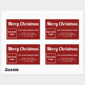 Rood kerstvizier Sticker voor zakelijke rechthoek (Vel)