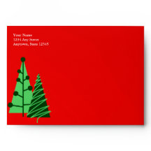 Rood kerstWenskaart Enveloppen met bomen
