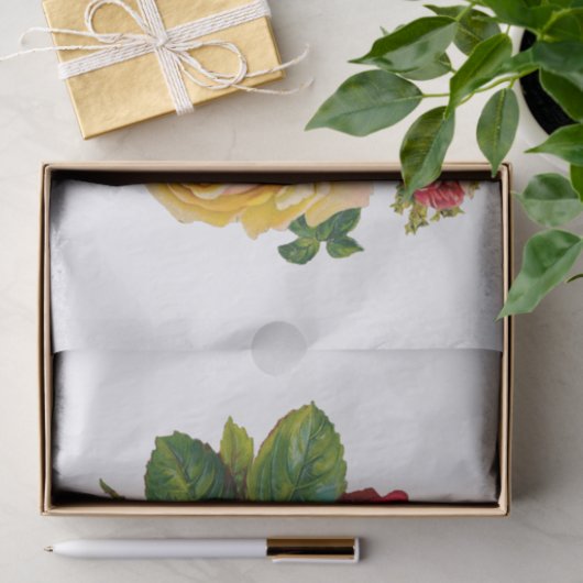 Rood, kever en roze rozen tissuepapier (Geschenk)