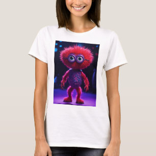 rood kiemmonster karakter, zeer gedetailleerd, t-shirt