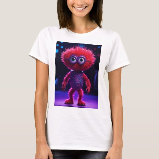 rood kiemmonster karakter, zeer gedetailleerd, t-shirt (Voorkant)