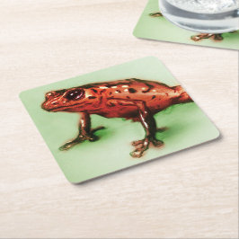 Rood kikker Onderzetter, schetsen van wilde dieren Kartonnen Onderzetters