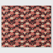 Rood Kimono patroon gestructureerde golven stijl Cadeaupapier (Vlak)