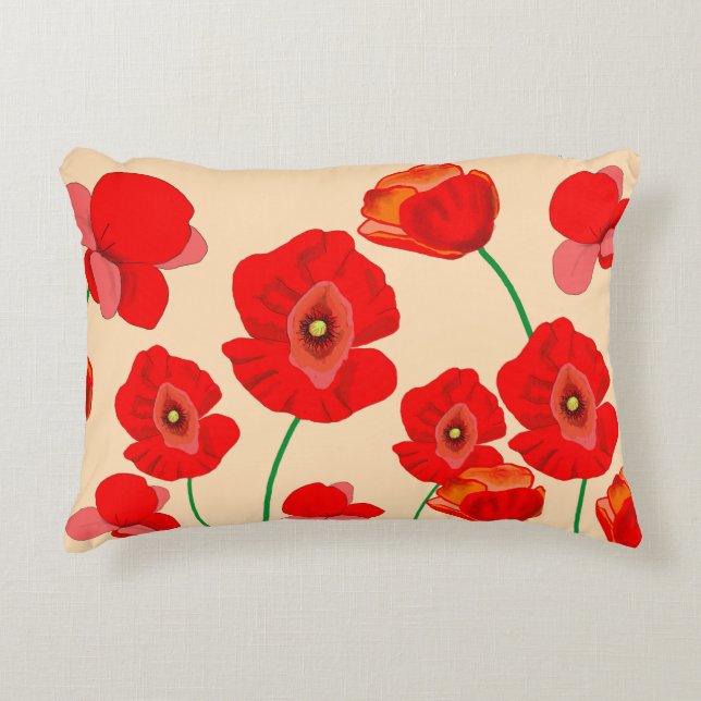 Rood Klapperveld  Accent Kussen (Voorkant)