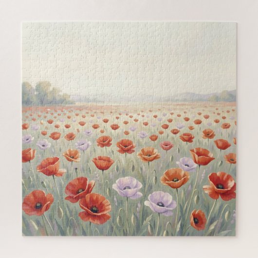 Rood Klapperveld Bloemenweide Legpuzzel (Verticaal)