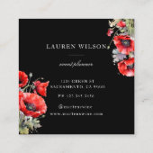 Rood klaproos bloem Elegant Visitekaartje (Achterkant)