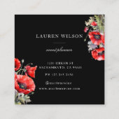 Rood klaproos bloem Elegant Visitekaartje (Achterkant)