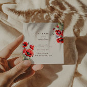 Rood klaproos bloem Elegant Visitekaartje