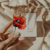 Rood klaproos bloem Elegant Visitekaartje