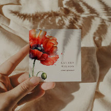 Rood klaproos bloem Elegant Visitekaartje