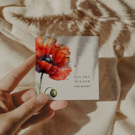 Rood klaproos bloem Elegant Visitekaartje