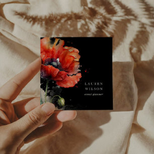 Rood klaproos bloem Elegant Visitekaartje