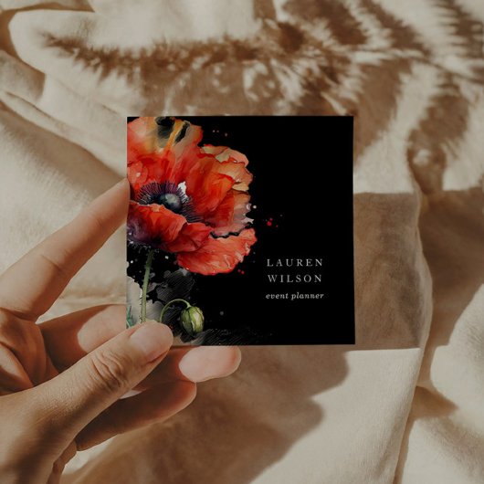 Rood klaproos bloem Elegant Visitekaartje