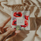 Rood klaproos bloem Elegant Visitekaartje