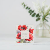 Rood klaproos bloem Elegant Visitekaartje (Staand voorkant)