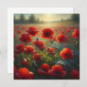 rood klaproos veld op een zomerdag (Voorkant / Achterkant)