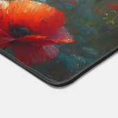 rood klaproos veld op een zomerdag bureaumat (Hoek)