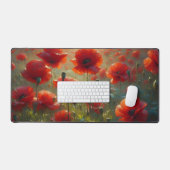 rood klaproos veld op een zomerdag bureaumat (Keyboard & Muis)