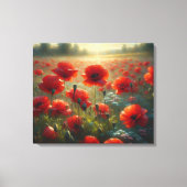 rood klaproos veld op een zomerdag canvas afdruk (Voorkant)