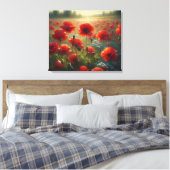  rood klaproos veld op een zomerdag canvas afdruk (Insitu (Slaapkamer))