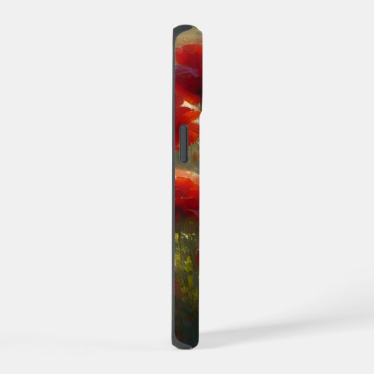 rood klaproos veld op een zomerdag iPhone 15 case (Rechterkant)