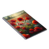  rood klaproos veld op een zomerdag notitieboek (Rechterzijde)