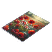  rood klaproos veld op een zomerdag notitieboek (Linkerzijde)