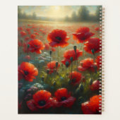  rood klaproos veld op een zomerdag planner (Achterkant)