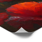  rood klaproos veld op een zomerdag poster (Hoek)