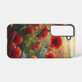  rood klaproos veld op een zomerdag samsung galaxy hoesje (Achterkant horizontaal)