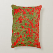 Rood klaproosveld bloemen strik accent kussen (Achterkant (Verticaal))